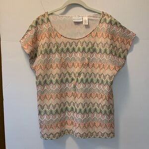 Alfred Dunner Lined Women’s Blouse Size M Detachable Necklace